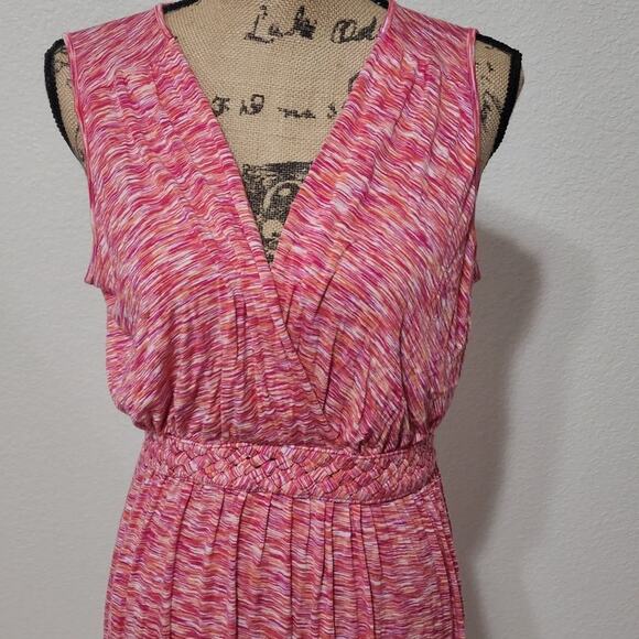SPENSE PINK and orange variegated super soft maxi dress size large - Picture 5 of 6